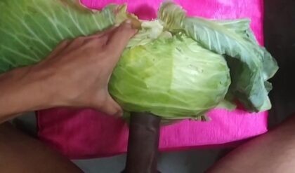 Playing With Cabbage With My Horny Big Black Cock And Balls For Dirty Desire part-1